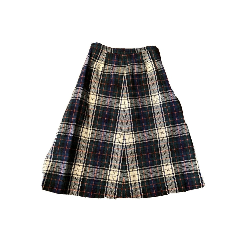 Pendleton Vintage 60's Women's Green Blue Plaid Virgin Wool Lined Skirt Size: 10